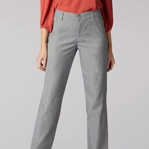 Lee Women's Wrinkle Free Relaxed Fit Straight Leg Pant - gray